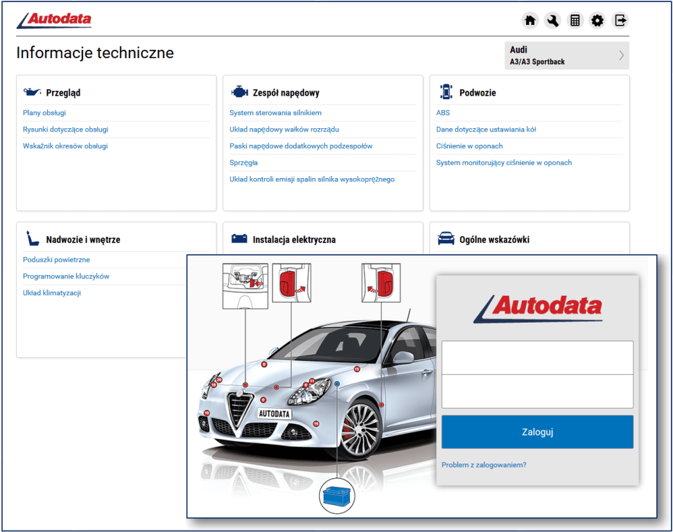 Autodata Autodata dostarcza dane techniczne i