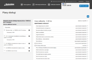 Moduł plany obsługi motocykli w programie Autodata